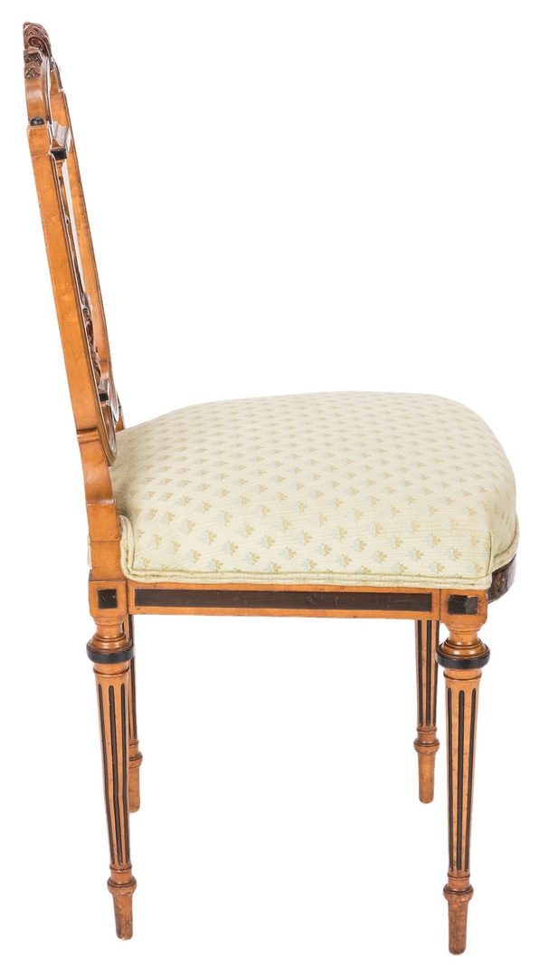 Lot 79: 2 Regency Painted Armchairs & 1 Regency Inlaid Side Chair