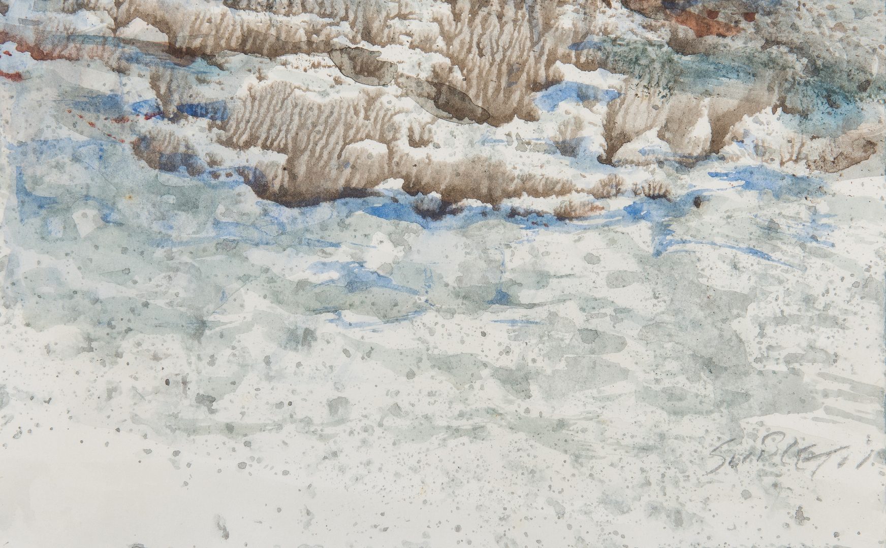 Lot 88: Carl Sublett, Watercolor Winter Scene