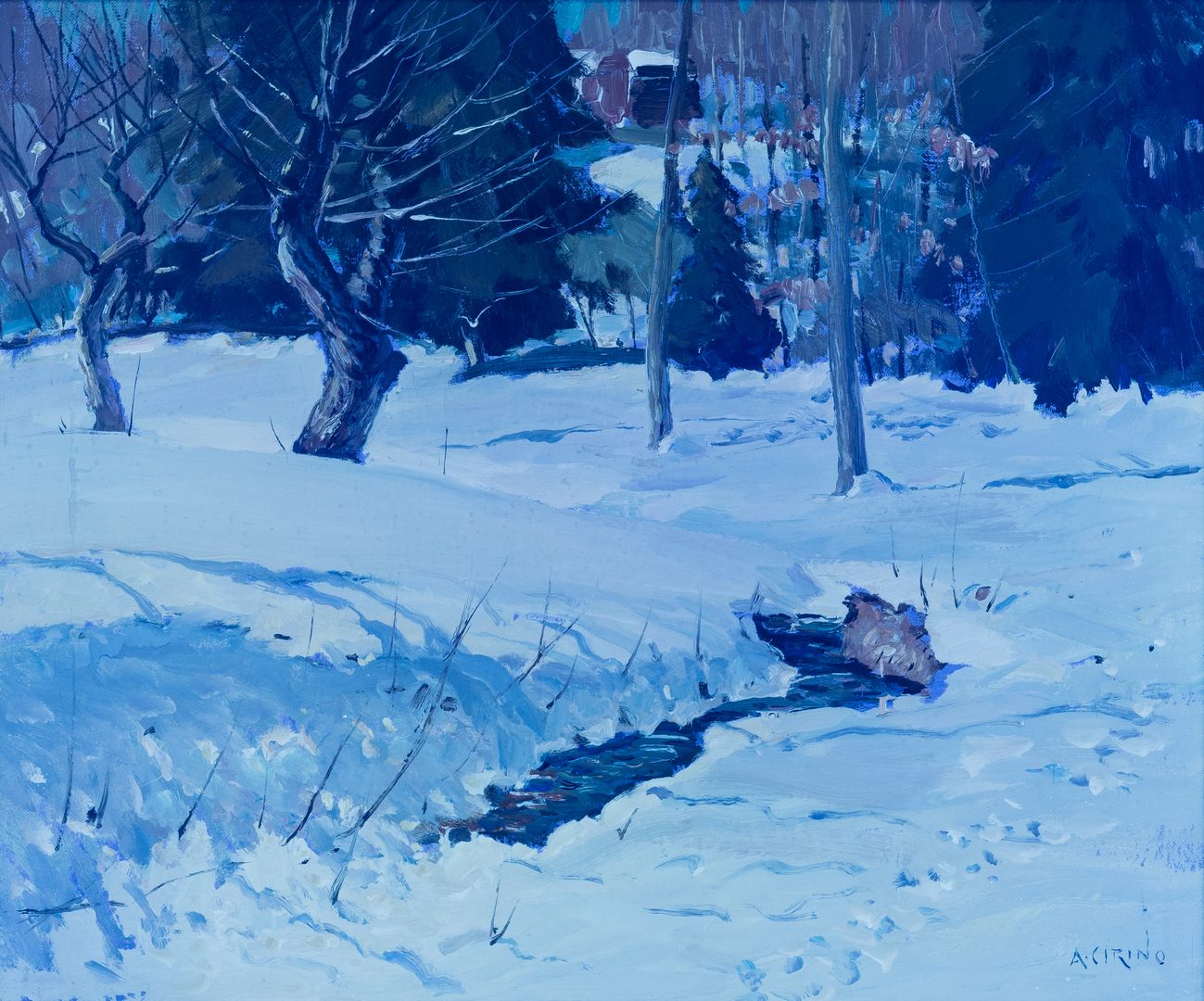 Lot 101: Antonio Cirino O/C, Winter Landscape