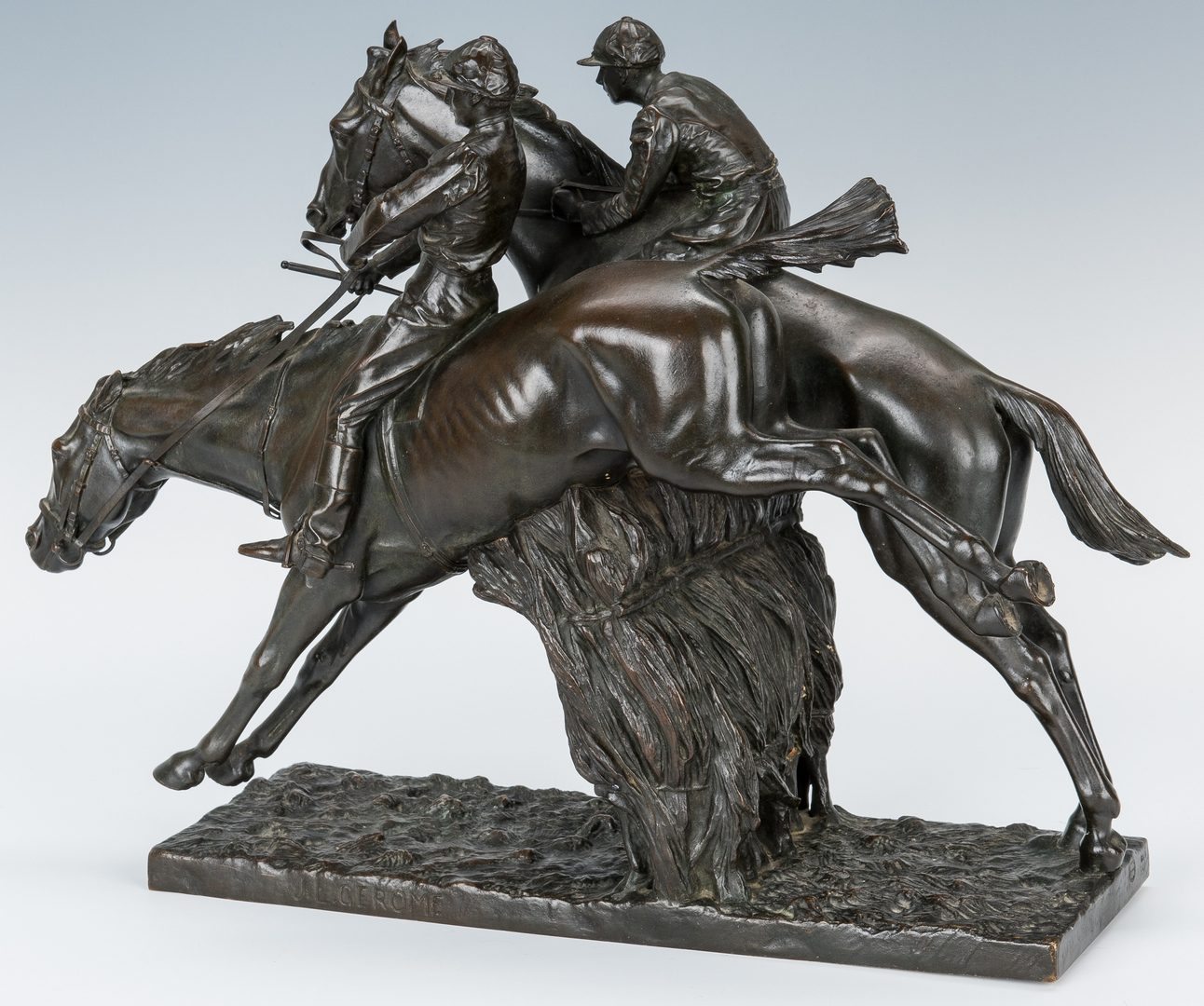 Lot 106: Jean-Leon Gerome Bronze Sculpture, Jockeys on Horseback