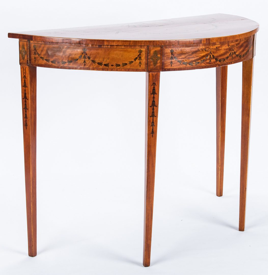 Lot 169: George III Inlaid Demilune Table