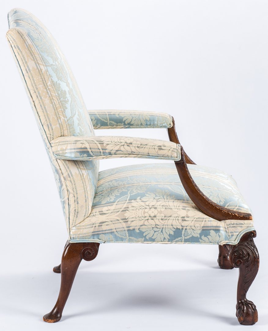 Lot 171: English Library Chair w/ Carved Feet