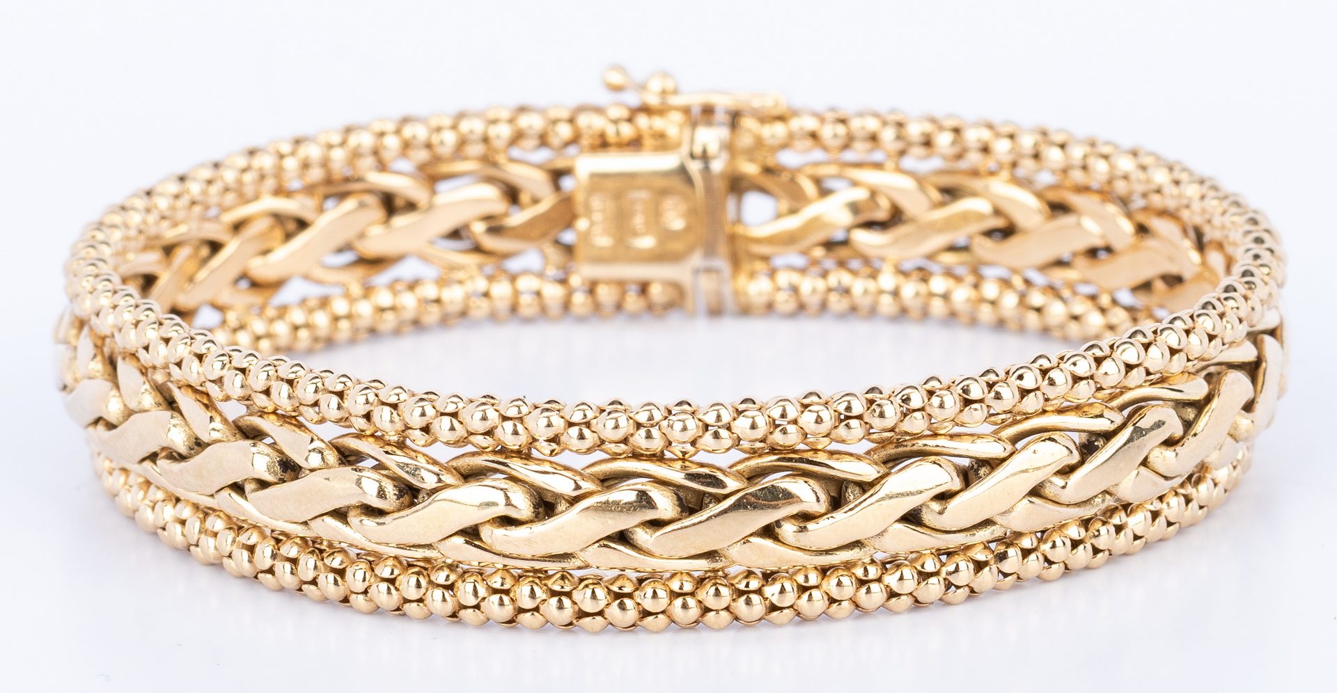 Lot 185: Italian 14K Necklace; Bracelet Set, 70.3 gr.