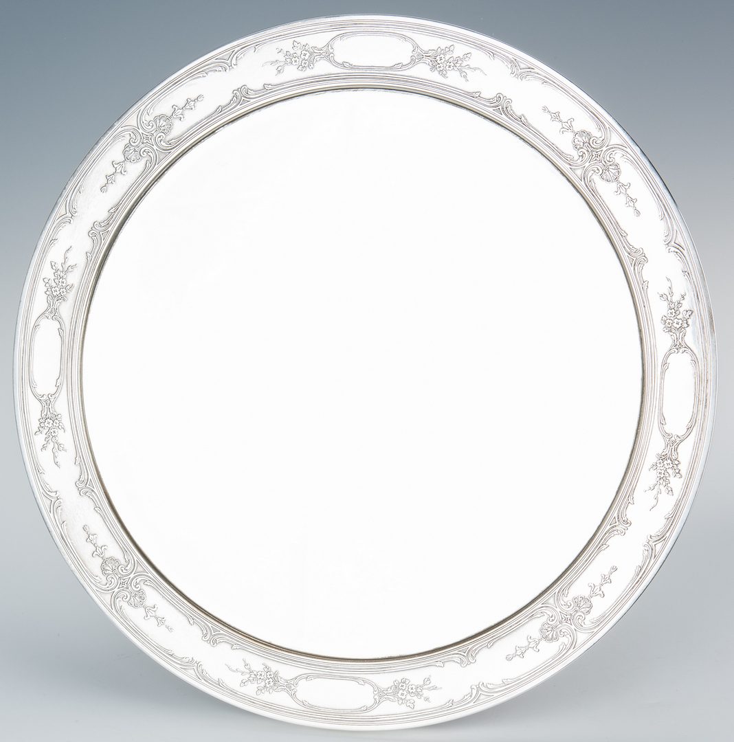 Lot 195: Tiffany Sterling Silver Dressing Mirror, 17" Diam.