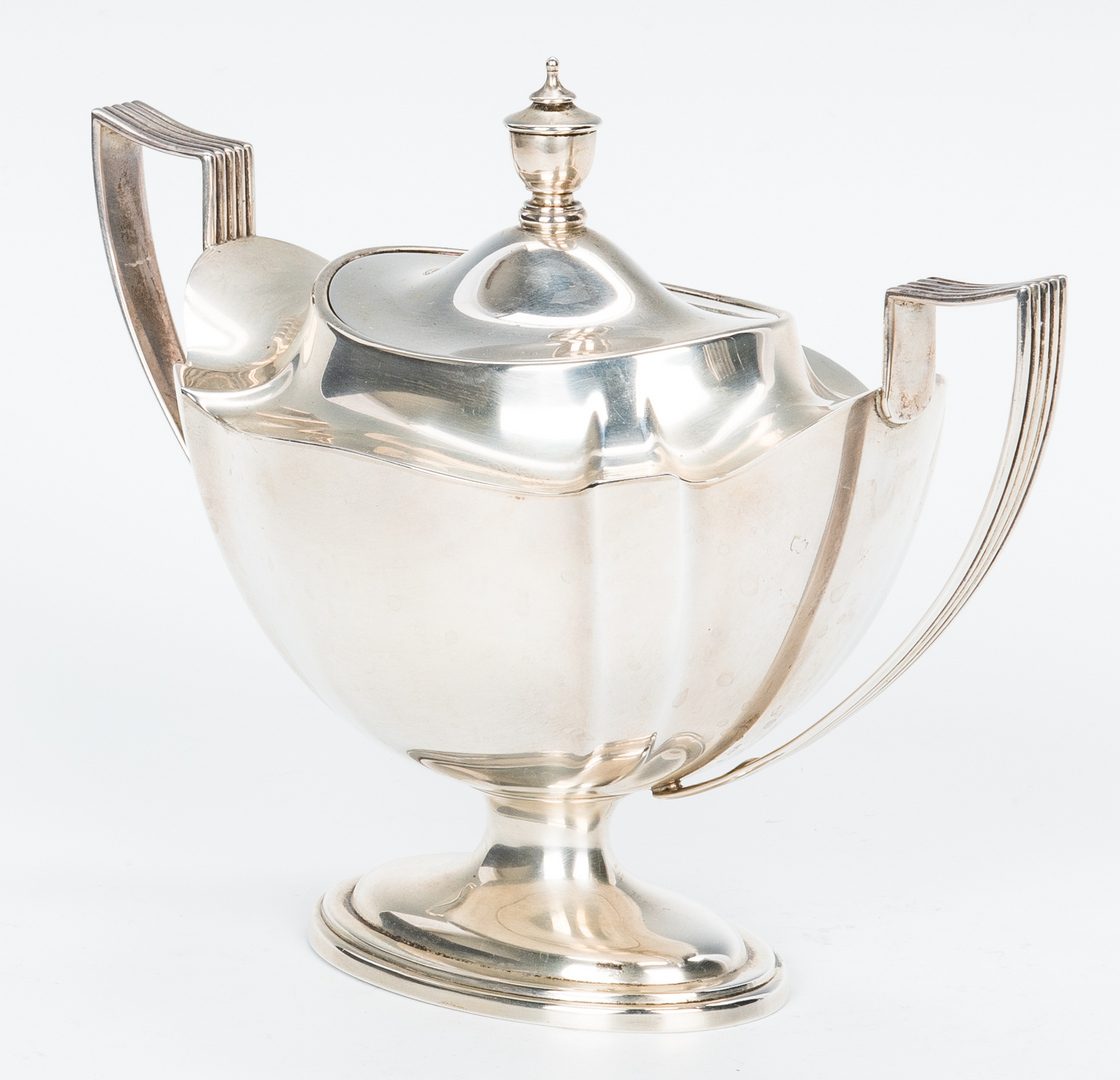 Lot 199: 4-Piece Gorham Plymouth Tea Set, Jennings Coffee Pot, 5 items
