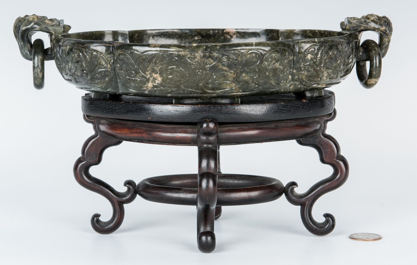 Lot 1: Chinese Spinach Jade Marriage Bowl