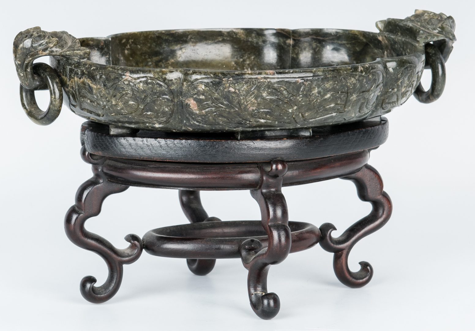 Lot 1: Chinese Spinach Jade Marriage Bowl