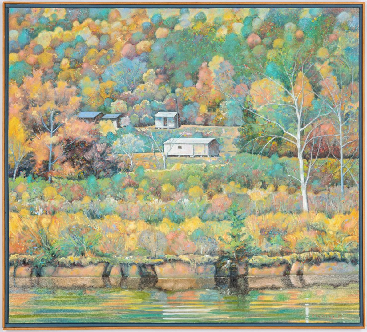 Lot 207: Edward Kellogg Oil Painting, River Houses