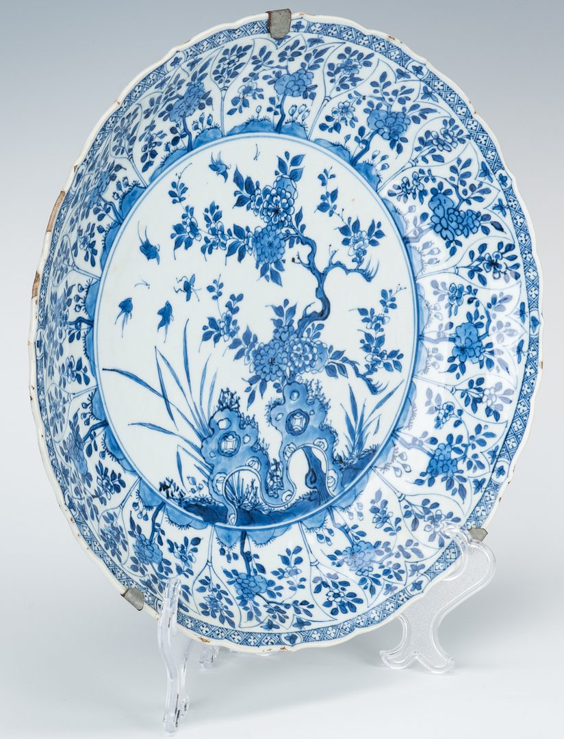 Lot 20: Large Blue & White Charger, Qing Dynasty