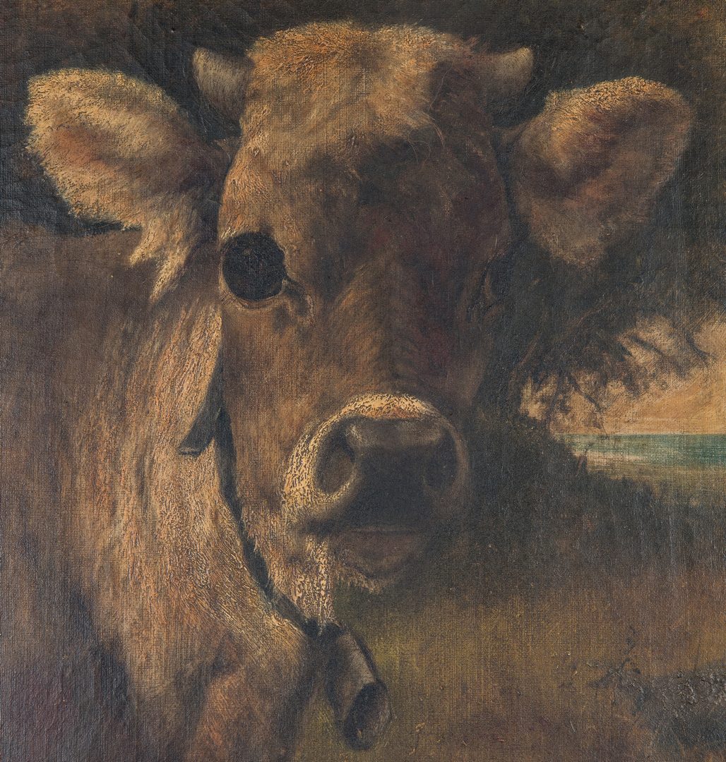 Lot 220: Atherton Furlong O/C Cow Portrait, Young Tom