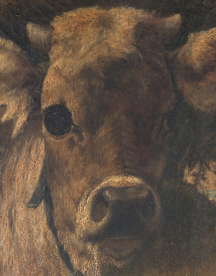 Lot 220: Atherton Furlong O/C Cow Portrait, Young Tom