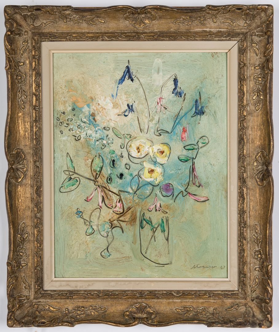 Lot 228: Sterling Strauser O/B, Still Life Floral Painting