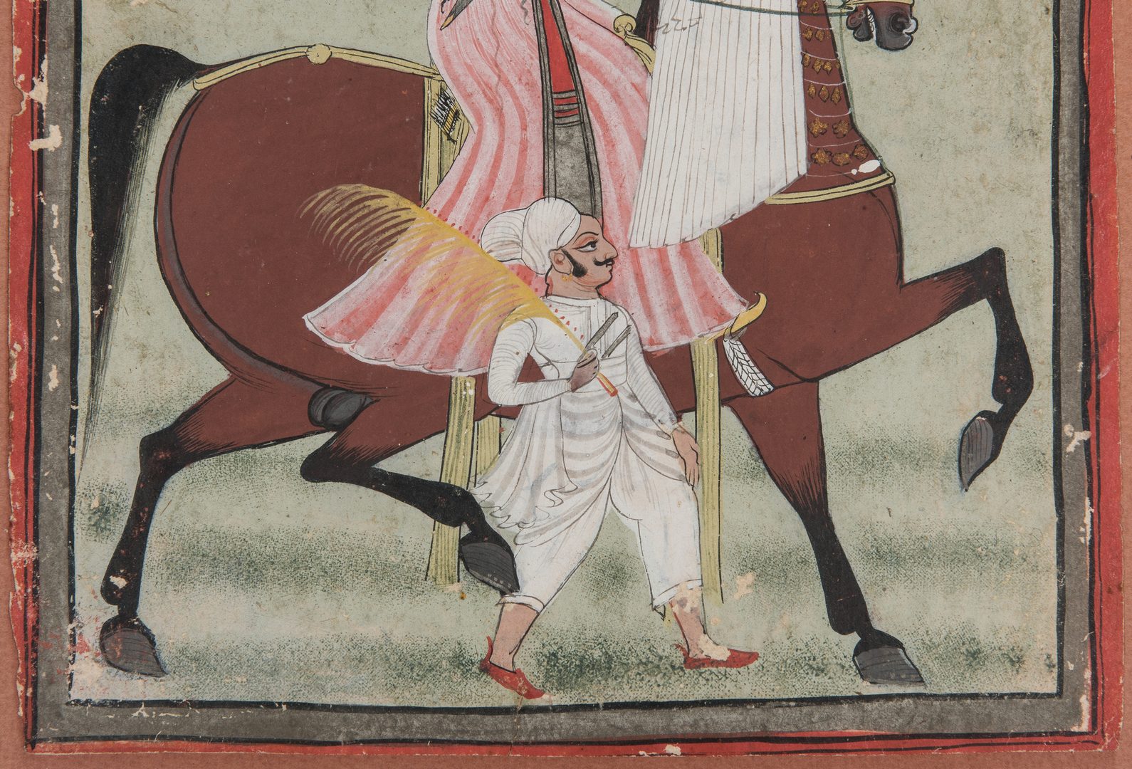 Lot 239: 2 Indian Watercolor Paintings, Mughal Noblemen