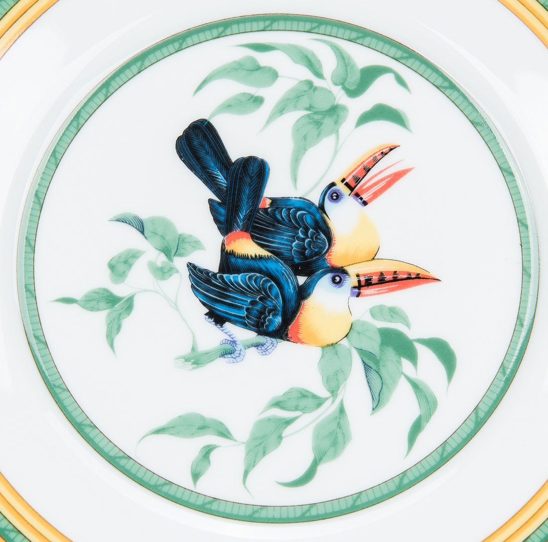 Lot 259: Hermes Paris Toucans Pattern Porcelain Dinnerware Set, 40 pcs.