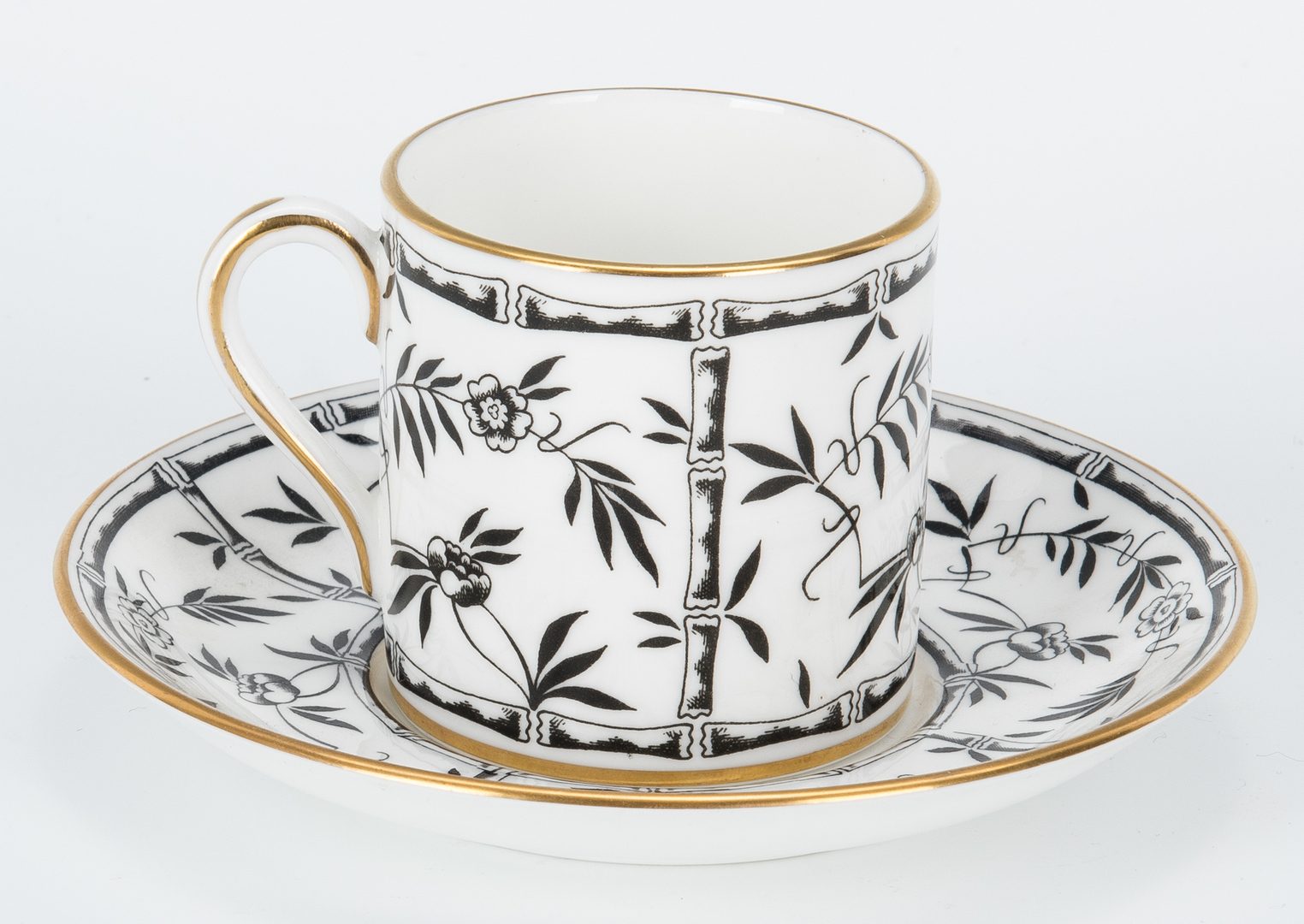 Lot 265: Tiffany retailed Black Bamboo Porcelain by Hammersley, 57 pcs.