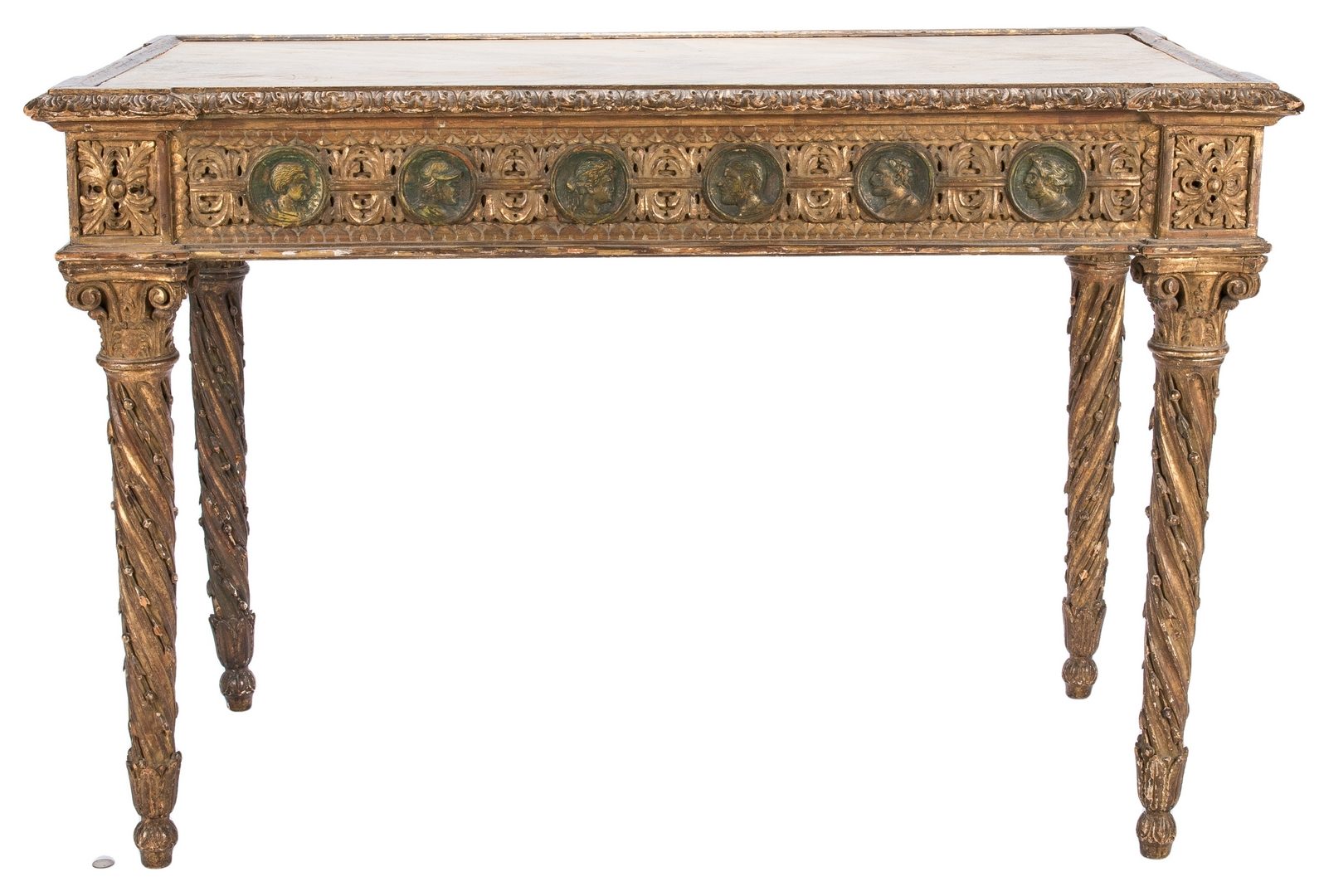 Lot 276: Italian Baroque style Carved Writing or Pier Table