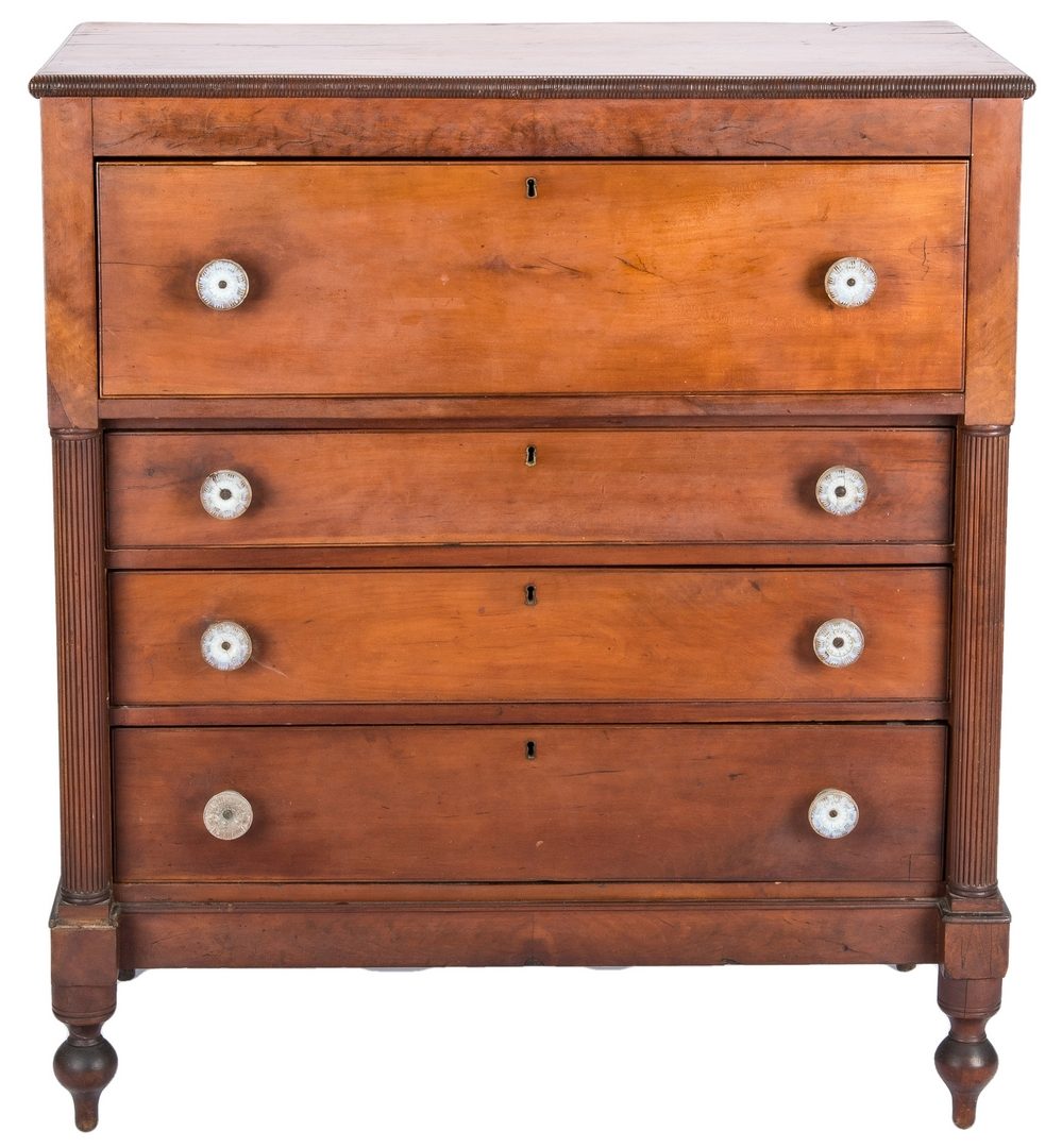 Lot 285: East TN Sheraton Chest of Drawers