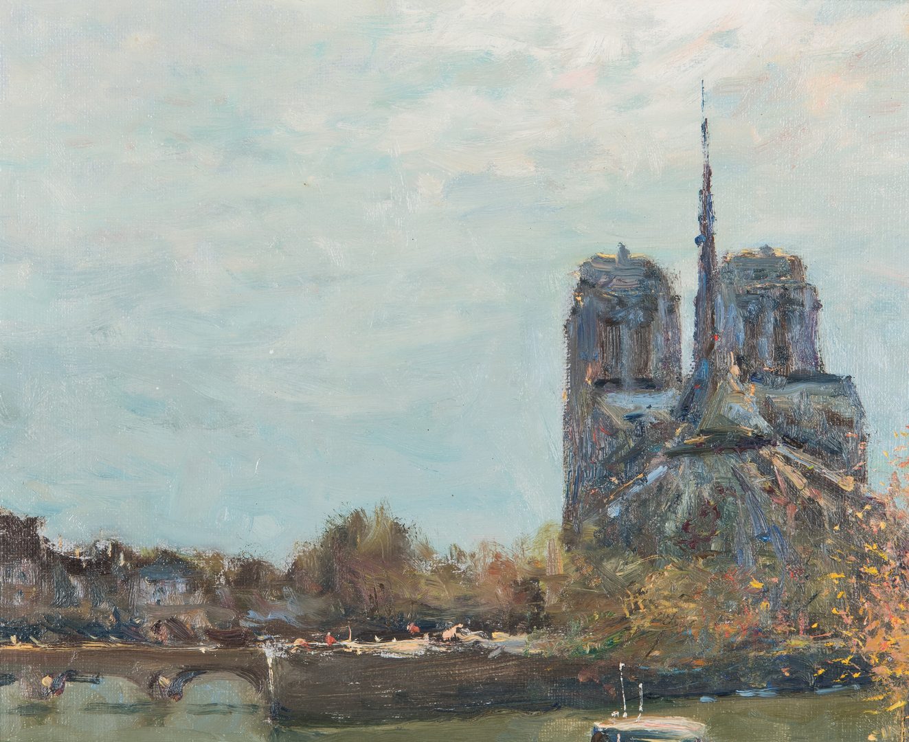 Lot 309: Jean Kevorkian O/C, Paris Canal with Notre Dame