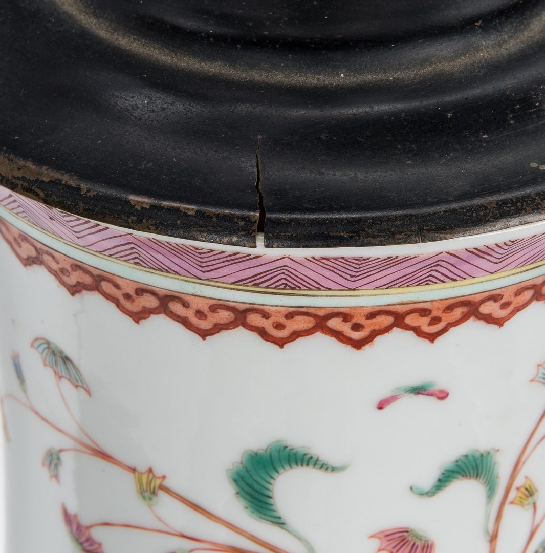 Lot 30: Chinese Famille Rose Lamp, Precious Objects