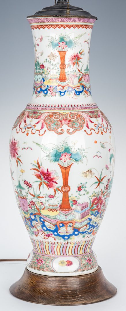 Lot 30: Chinese Famille Rose Lamp, Precious Objects