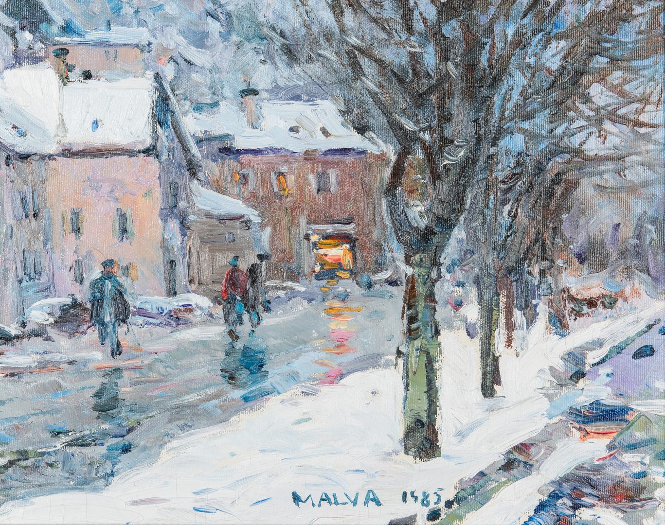 Lot 311: Malva O/C, Winter Landscape Painting