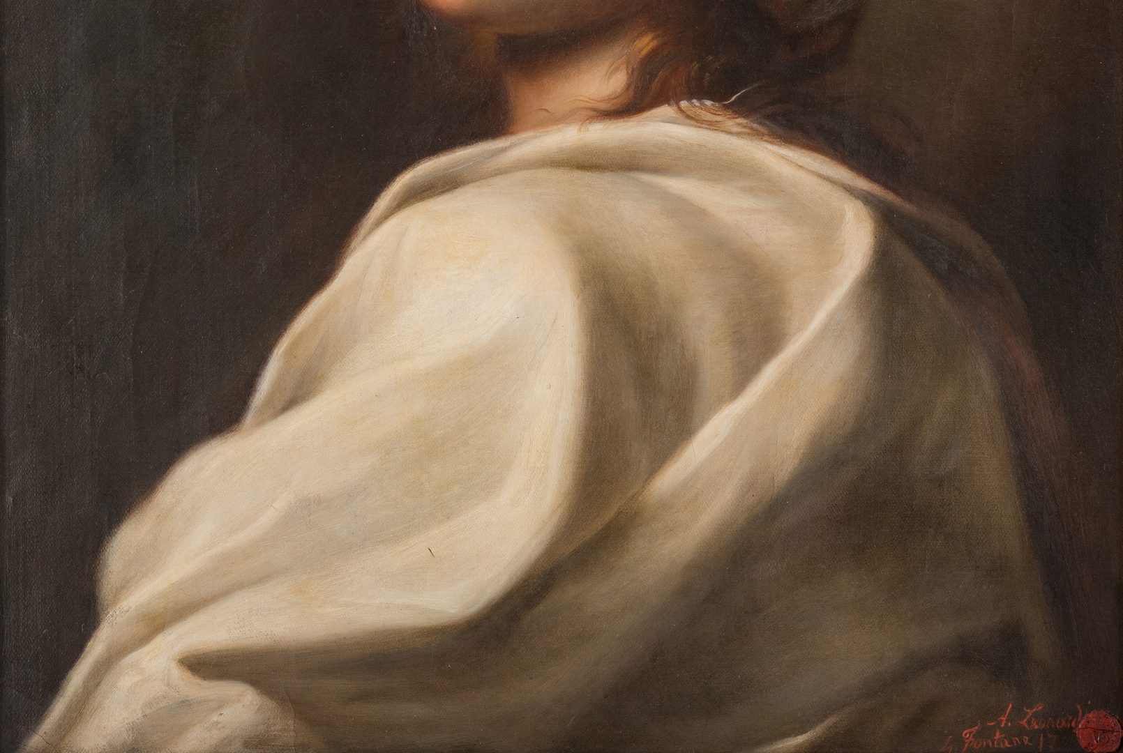 Lot 318: Achille Leonardi Oil on Canvas Portrait