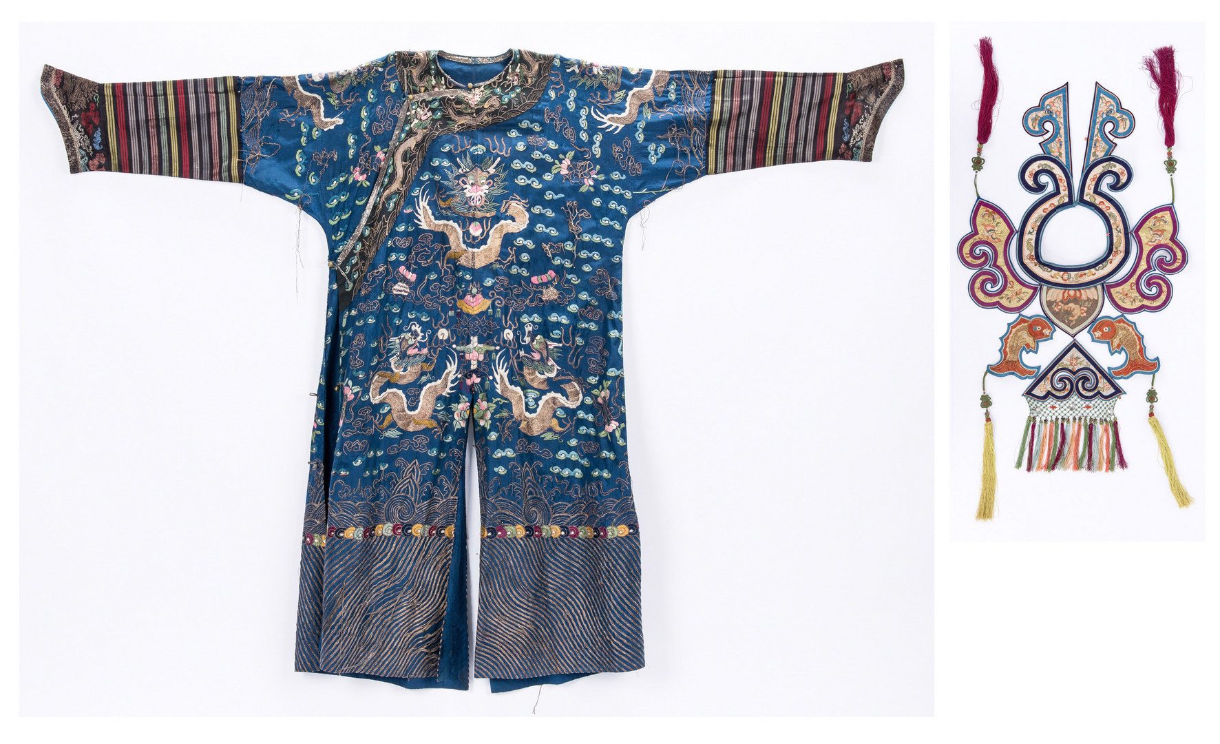 Lot 31: Chinese Theatrical Robe & Qing Tasseled Collar