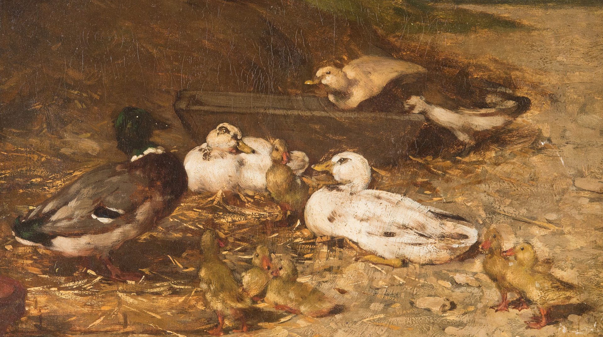 Lot 322: Charles E. Jacque O/C, Ducks on a Seashore