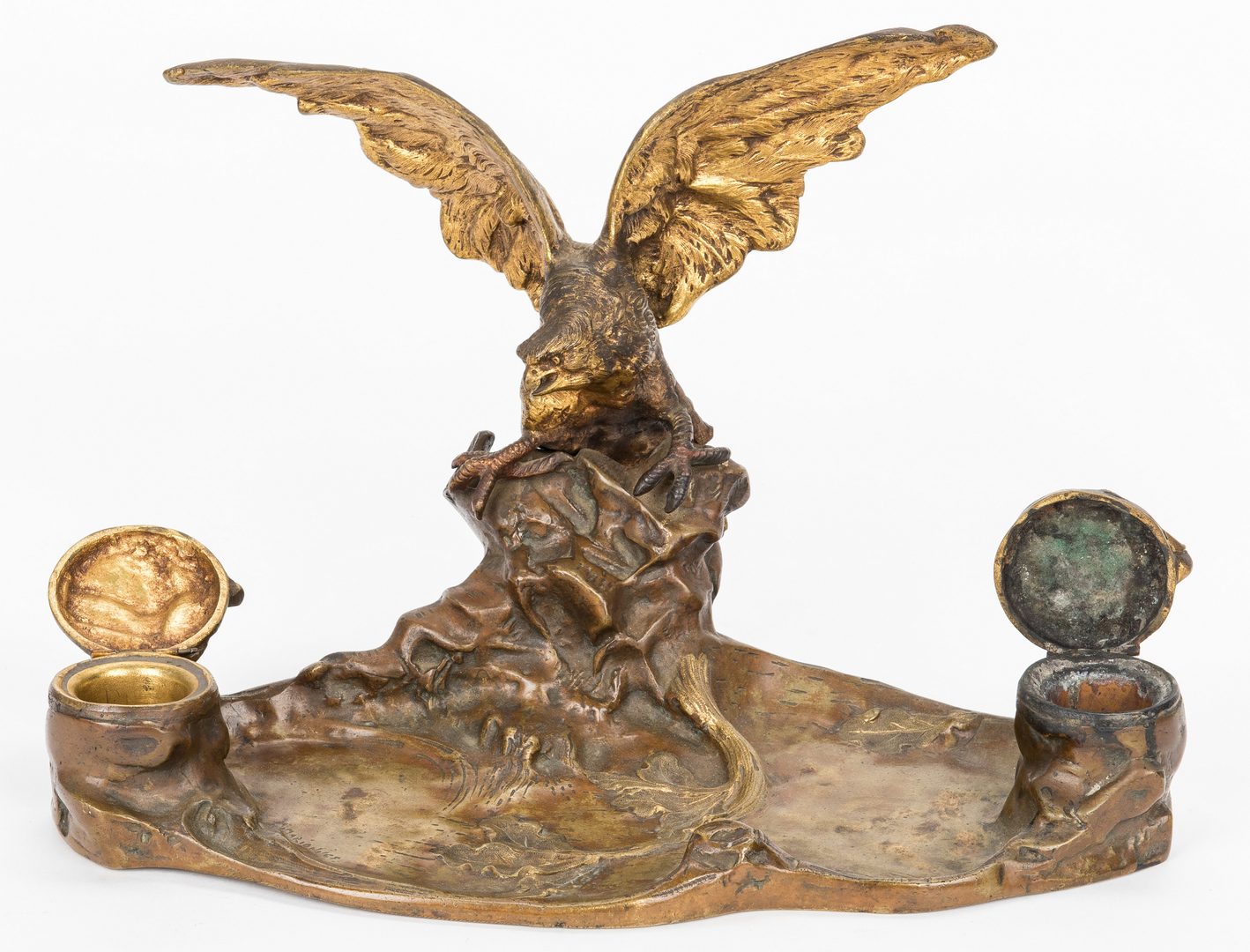Lot 326: A. Marionnet Bronze Eagle Inkwell