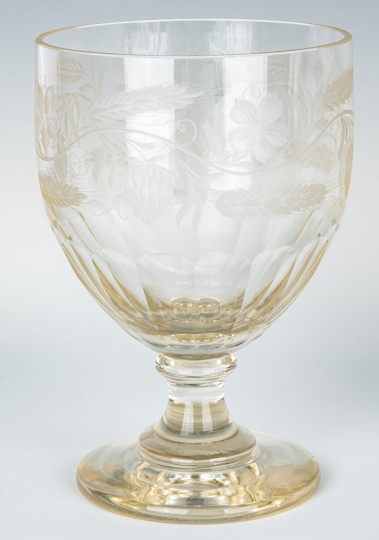 Lot 328: English Glass Punch Bowl & Pressed Glass Compote