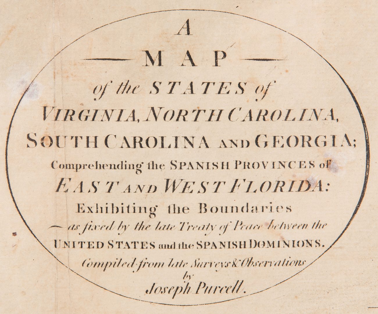 Lot 337: 18th c. Purcell  Map, "State of Franklin"