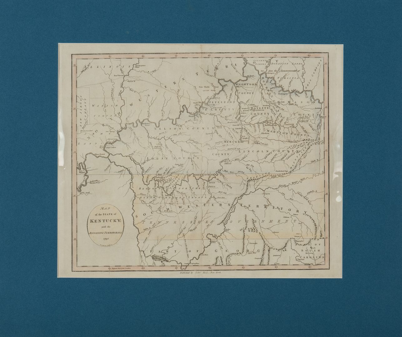 Lot 342: John Reid Kentucky Map, 1795