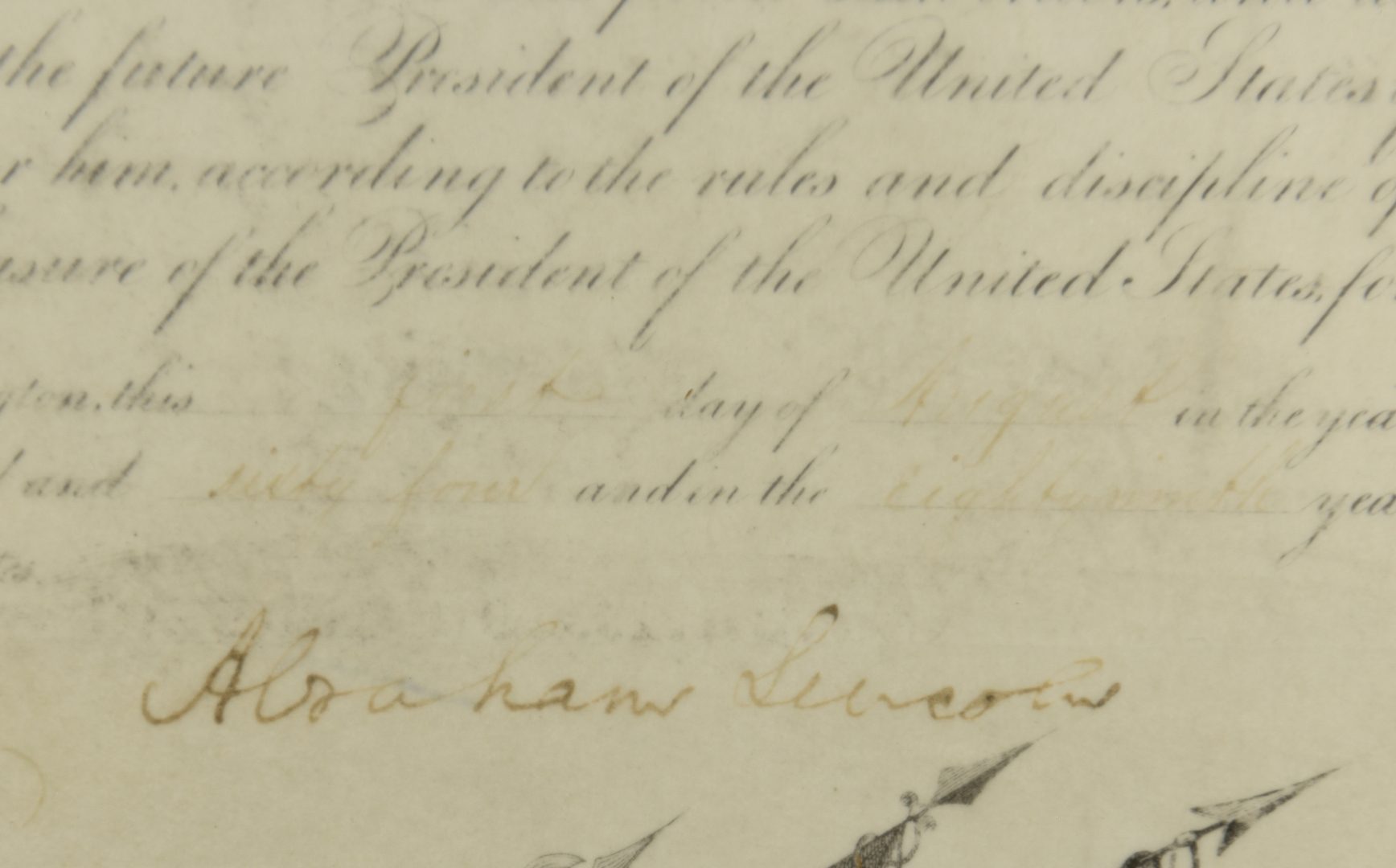 Lot 356: Abraham Lincoln Signed War Commission Document