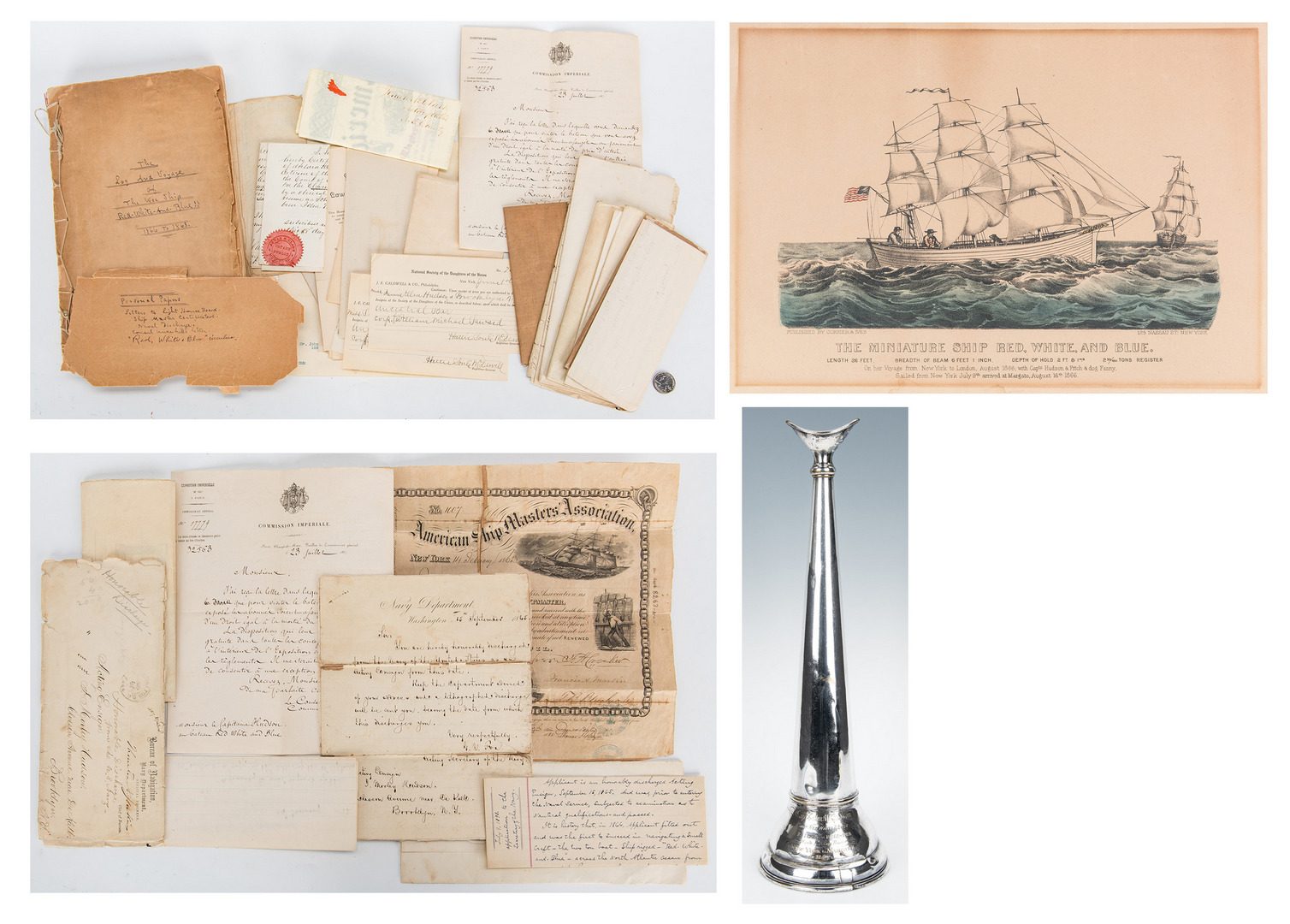 Lot 359: Nautical Archive, Ship Horn of The Red White & Blue