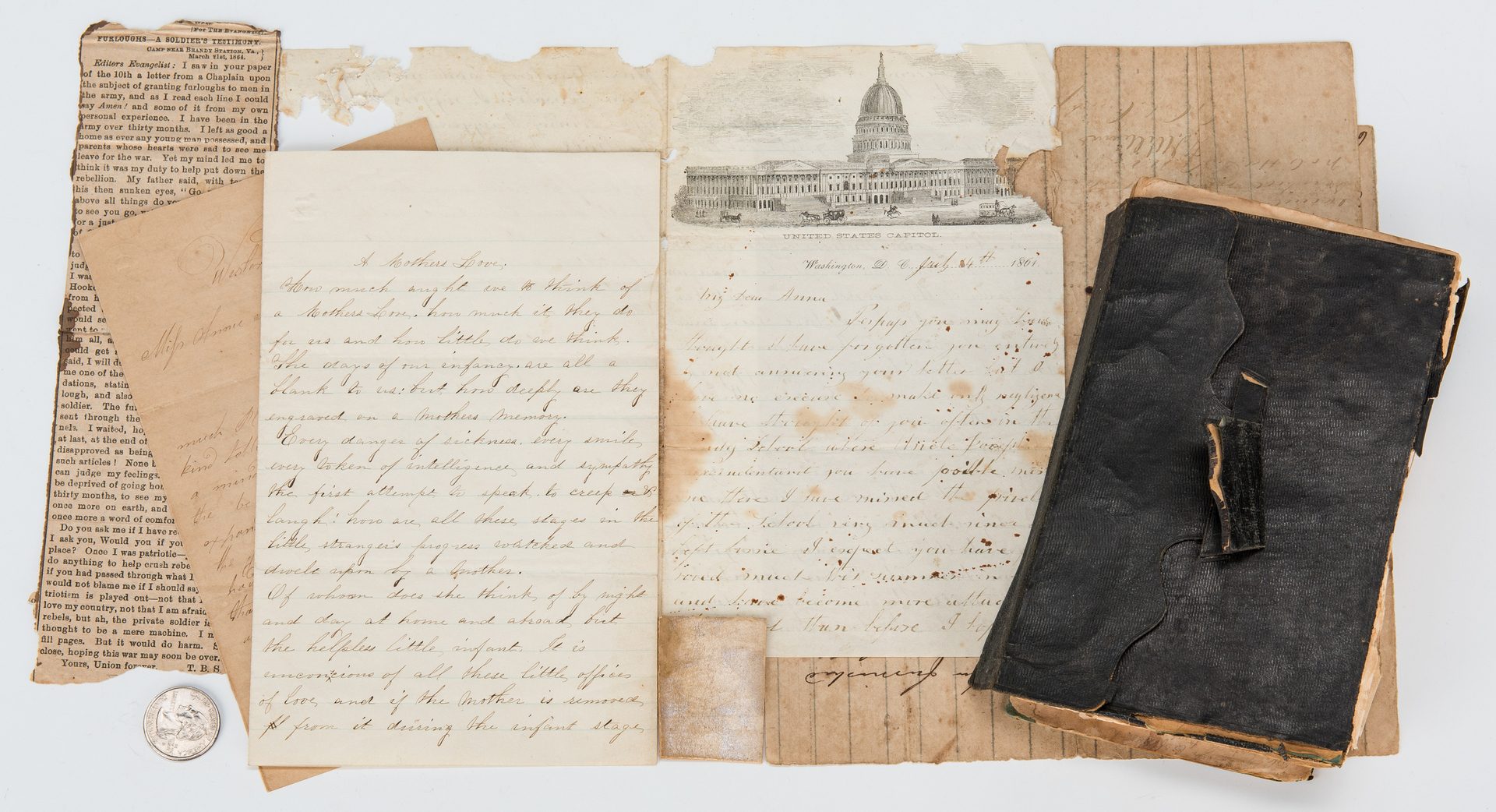 Lot 365: Civil War Archive incl. Soldier Diary, Ewell Signature
