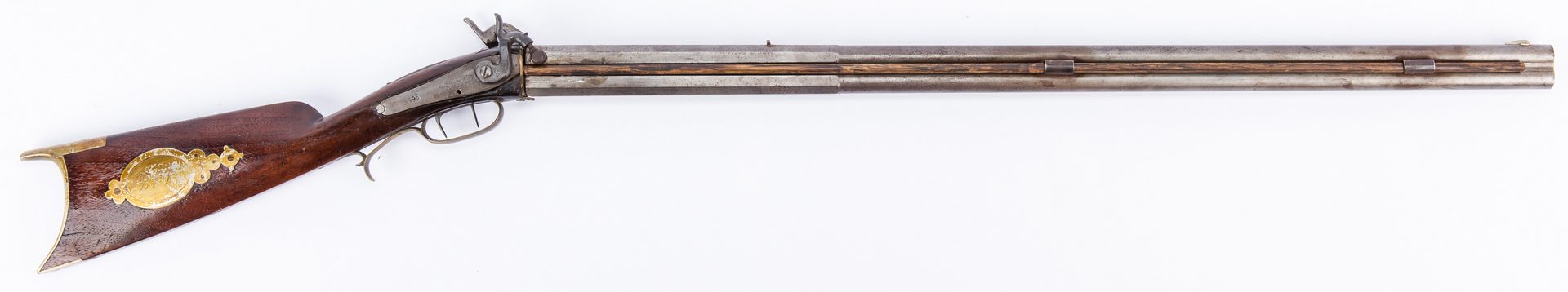 Lot 375: Inlaid O/U rifle plus TN Bayonet