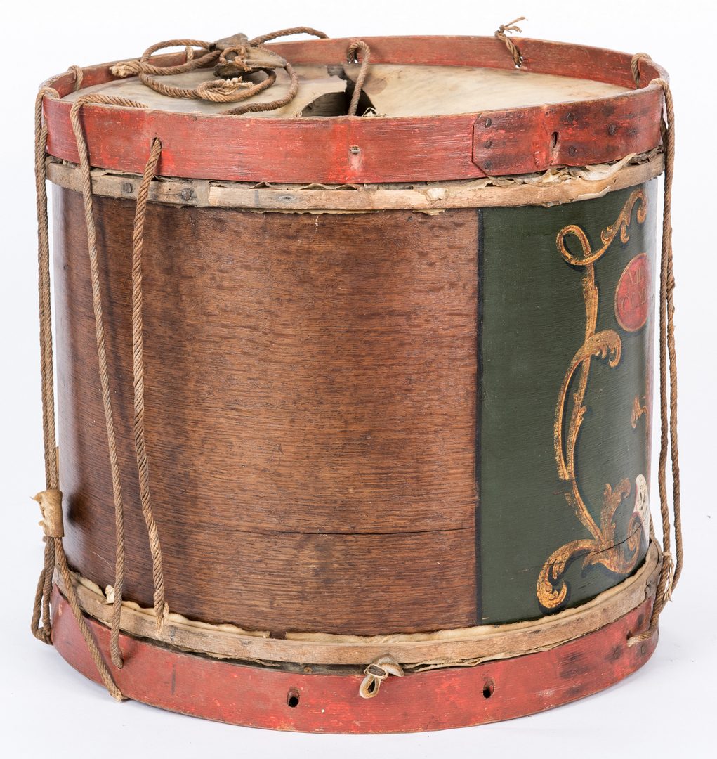 Lot 379: George III Regimental Drum and sticks