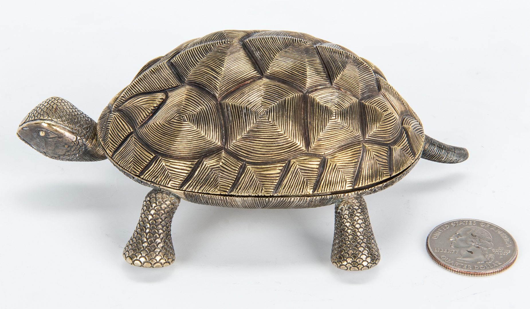 Lot 391:  Tiffany Gilt Sterling Turtle Box