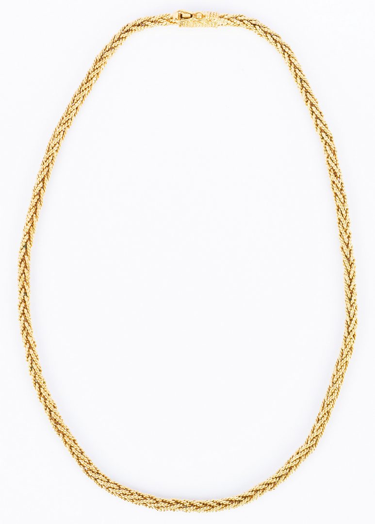 Lot 396: 18K Wheat Chain Necklace, 36 grams