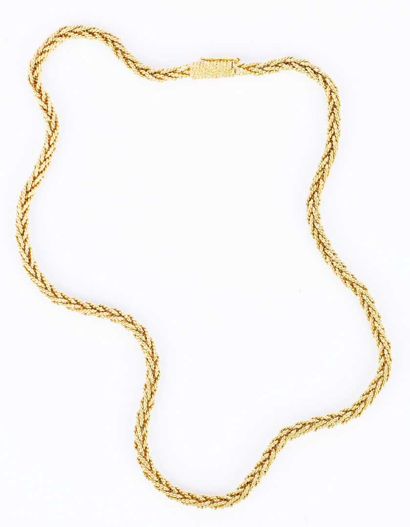 Lot 396: 18K Wheat Chain Necklace, 36 grams