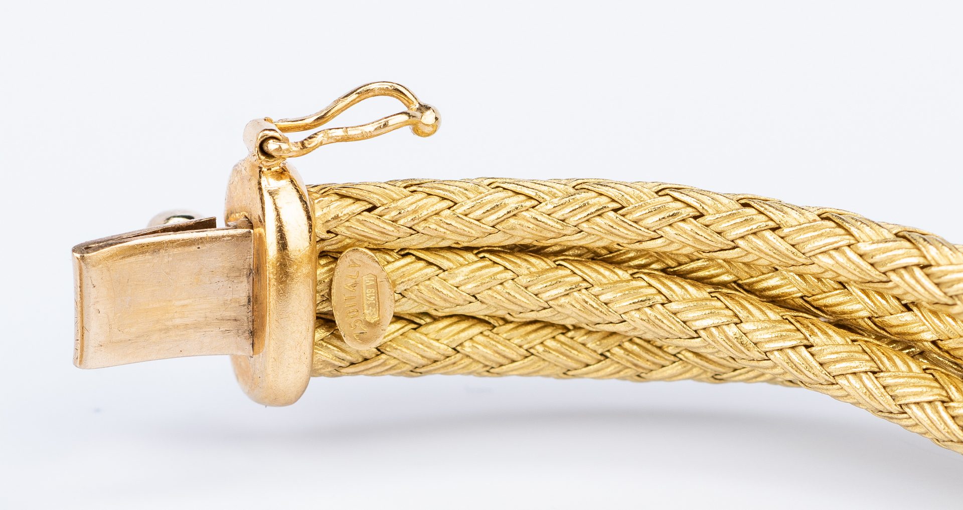 Lot 400: Italian 18K Satin Rope Diamond Bracelet