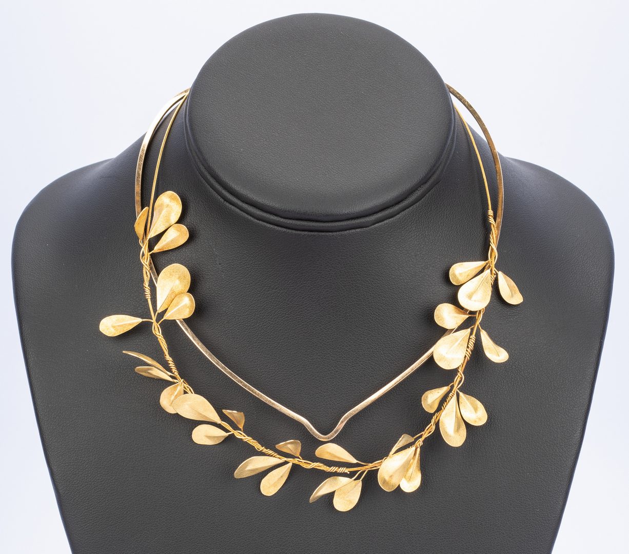 Lot 404: 2 Gold Designer Choker Necklaces