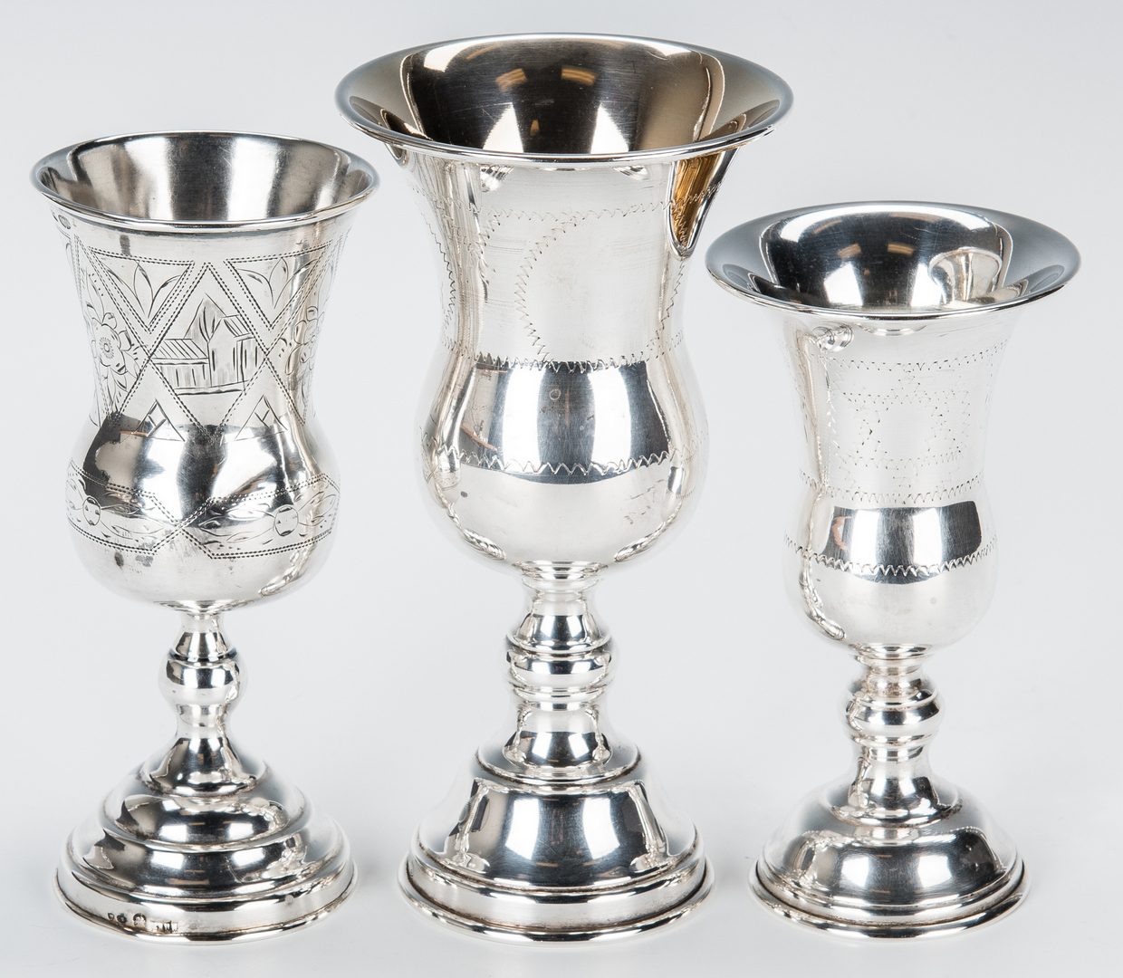 Lot 411: 7 goblets and cups incl. Russian Kiddush