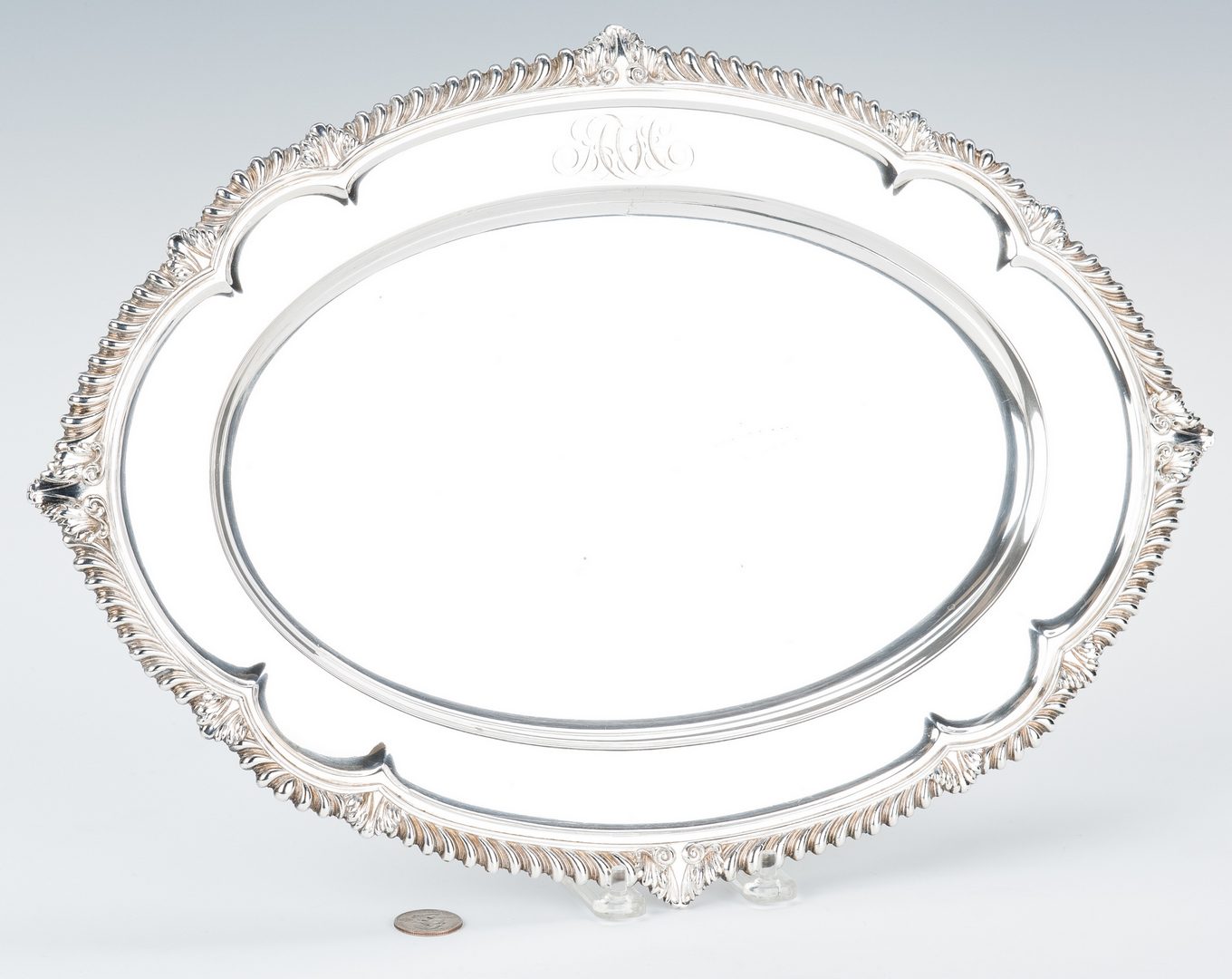 Lot 424: Gorham 16" Sterling Silver Oval Tray