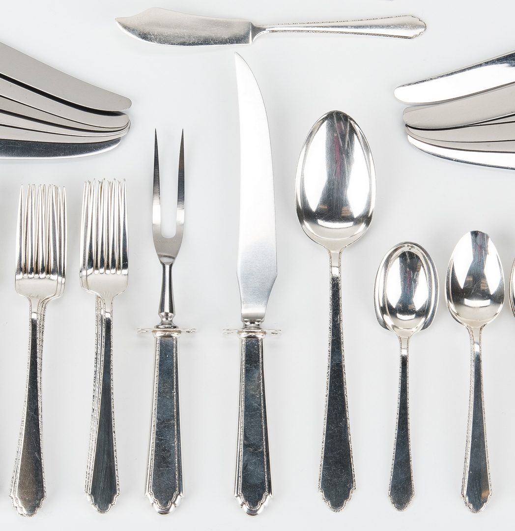 Lot 439: Lunt William & Mary Sterling Flatware, 77 Pcs.