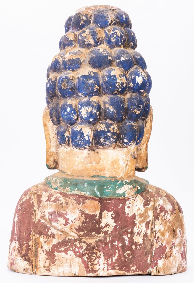 Lot 444: Polychrome Painted SE Asian Head