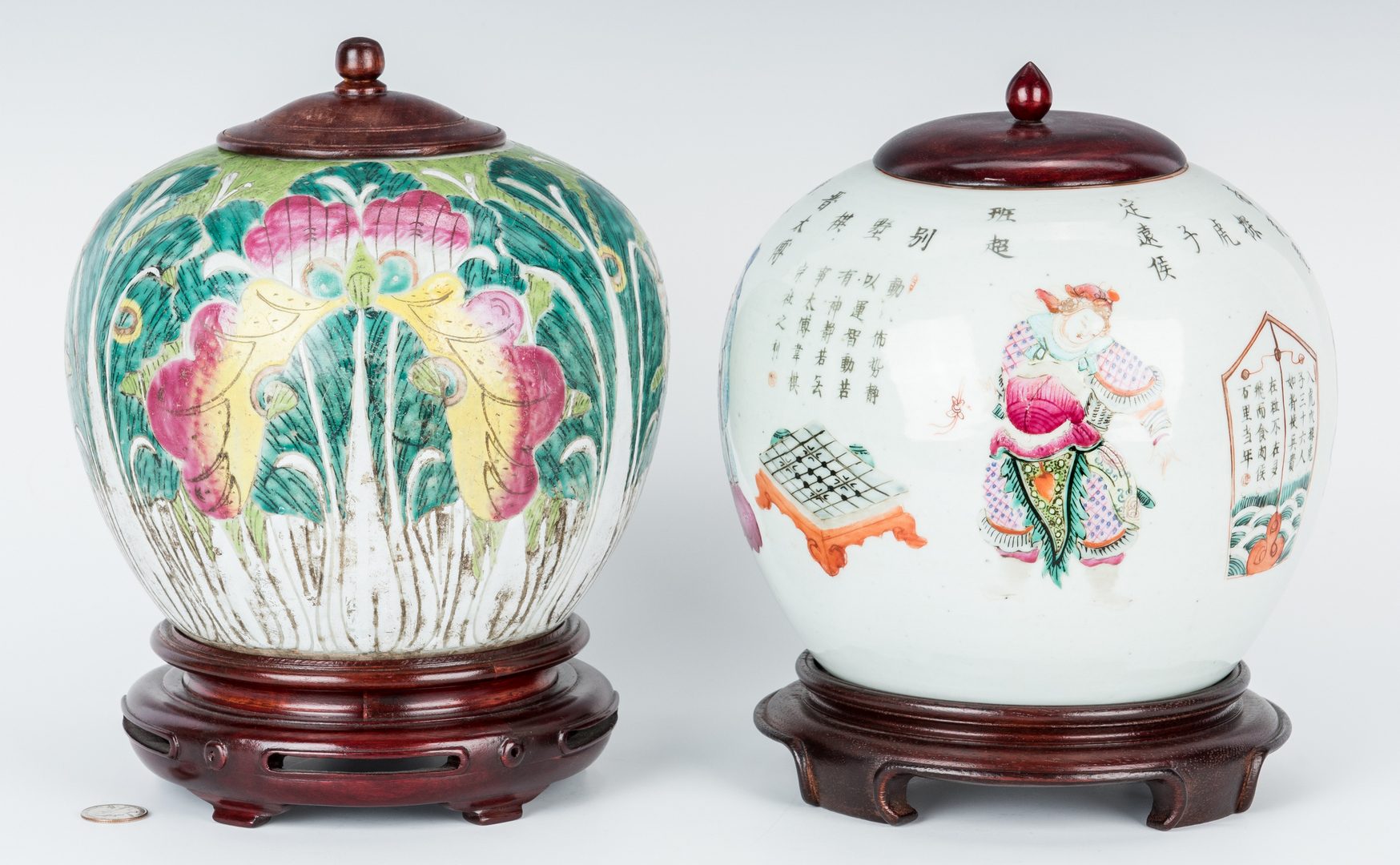 Lot 461: 2 Chinese Export Ginger Jars, early 20th c.
