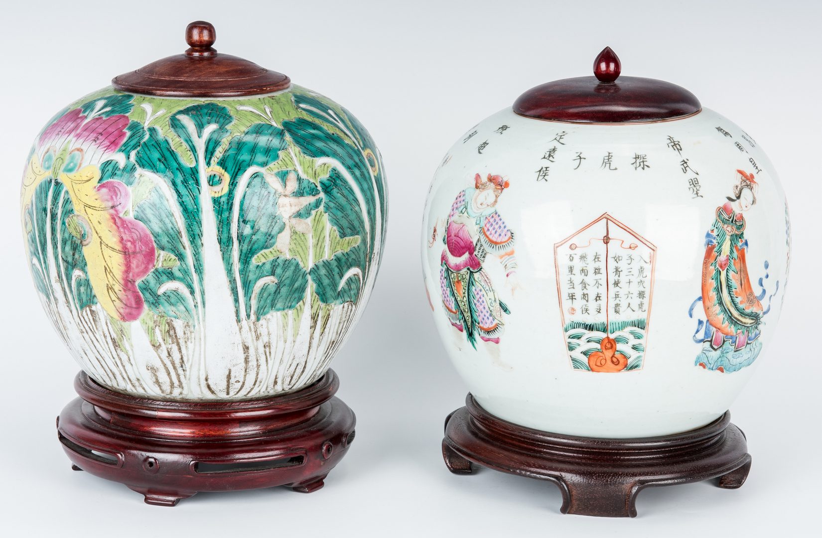 Lot 461: 2 Chinese Export Ginger Jars, early 20th c.