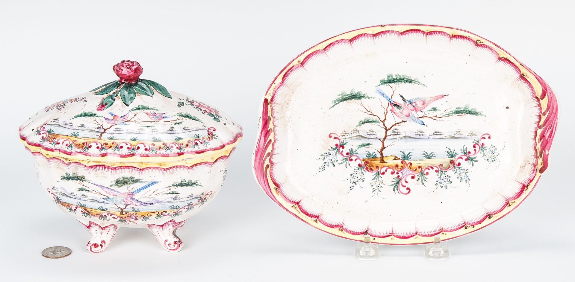 Lot 483: Faience Sauce Tureen and Underplate