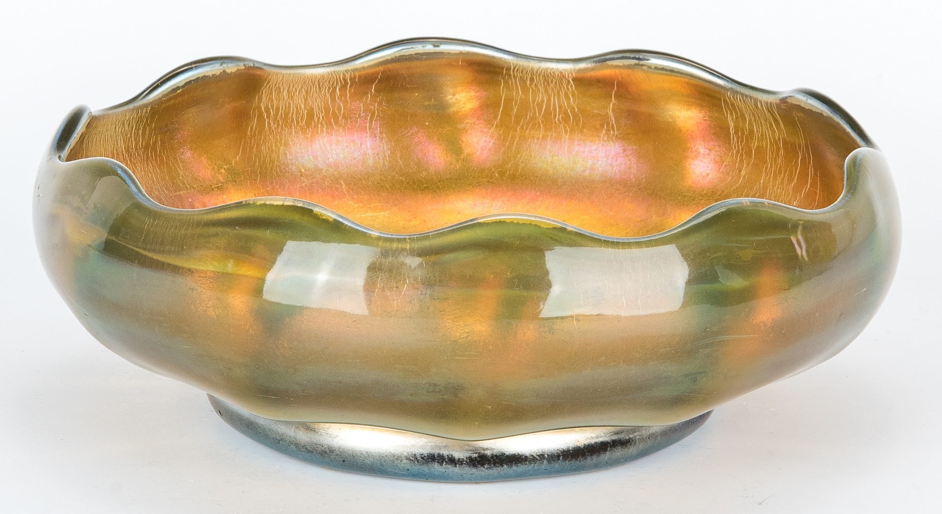 Lot 506: 2 Tiffany Favrile Items, Vase and Bowl